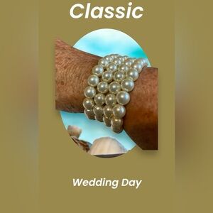 Vintage classic pearl four strand bracelet formal, elegant mother of the…